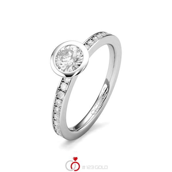 klassischer Trauring/Ehering in Weißgold 585 mit 0,5 ct. + zus. 0,2 ct. Brillant tw, si von acredo - A-1651-26 klassischer Trauring/Ehering in Weißgold 585 mit 0,5 ct. + zus. 0,2 ct. Brillant tw, si von acredo - A-1651-26