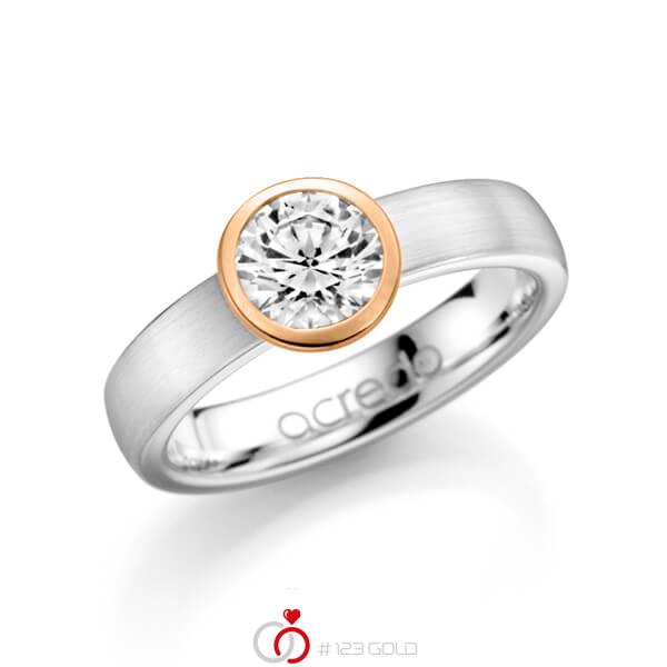 klassischer Trauring/Ehering in Weißgold 585 mit 1 ct. Brillant tw, si von acredo - A-1134-4 klassischer Trauring/Ehering in Weißgold 585 mit 1 ct. Brillant tw, si von acredo - A-1134-4
