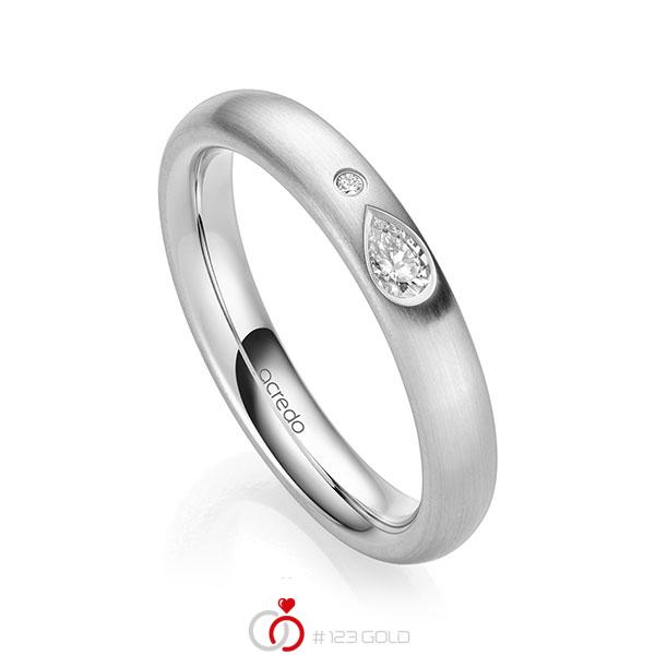 klassischer Trauring/Ehering in Weißgold 585 mit zus. 0,108 ct. Brillant tw, vs tw, si von acredo - A-2138-6 klassischer Trauring/Ehering in Weißgold 585 mit zus. 0,108 ct. Brillant tw, vs tw, si von acredo - A-2138-6