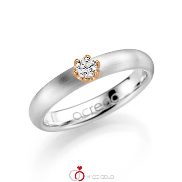 klassischer Trauring/Ehering in Weißgold 585 mit zus. 0,15 ct. Brillant tw, si von acredo - A-1132-4 klassischer Trauring/Ehering in Weißgold 585 mit zus. 0,15 ct. Brillant tw, si von acredo - A-1132-4