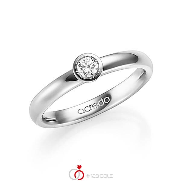 klassischer Trauring/Ehering in Weißgold 585 mit zus. 0,15 ct. Brillant tw, si von acredo - A-1348-1 klassischer Trauring/Ehering in Weißgold 585 mit zus. 0,15 ct. Brillant tw, si von acredo - A-1348-1