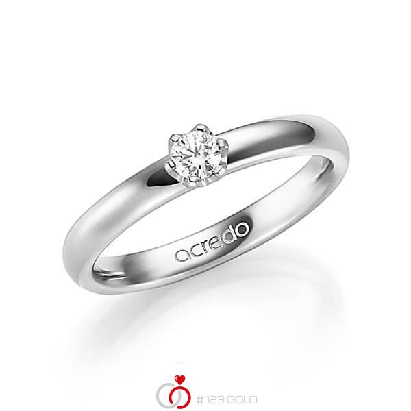klassischer Trauring/Ehering in Weißgold 585 mit zus. 0,15 ct. Brillant tw, si von acredo - A-1352-1 klassischer Trauring/Ehering in Weißgold 585 mit zus. 0,15 ct. Brillant tw, si von acredo - A-1352-1