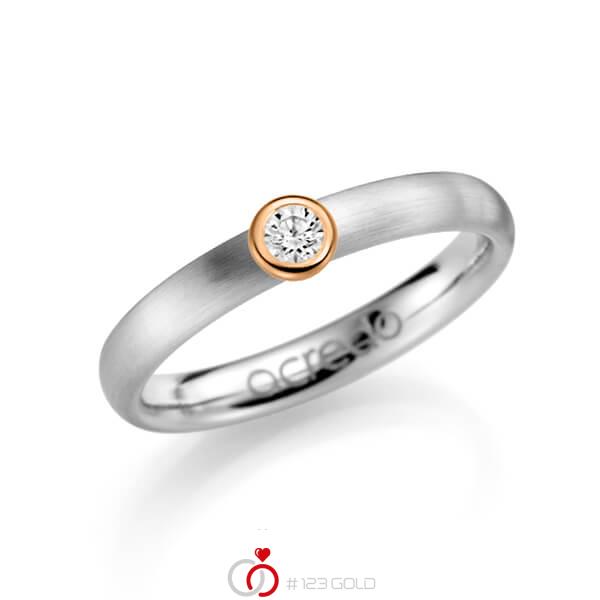 klassischer Trauring/Ehering in Weißgold 585 mit zus. 0,1 ct. Brillant tw, si von acredo - A-1124-4 klassischer Trauring/Ehering in Weißgold 585 mit zus. 0,1 ct. Brillant tw, si von acredo - A-1124-4