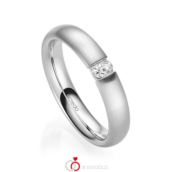 klassischer Trauring/Ehering in Weißgold 585 mit zus. 0,1 ct. tw, vs von acredo - A-2141-6 klassischer Trauring/Ehering in Weißgold 585 mit zus. 0,1 ct. tw, vs von acredo - A-2141-6