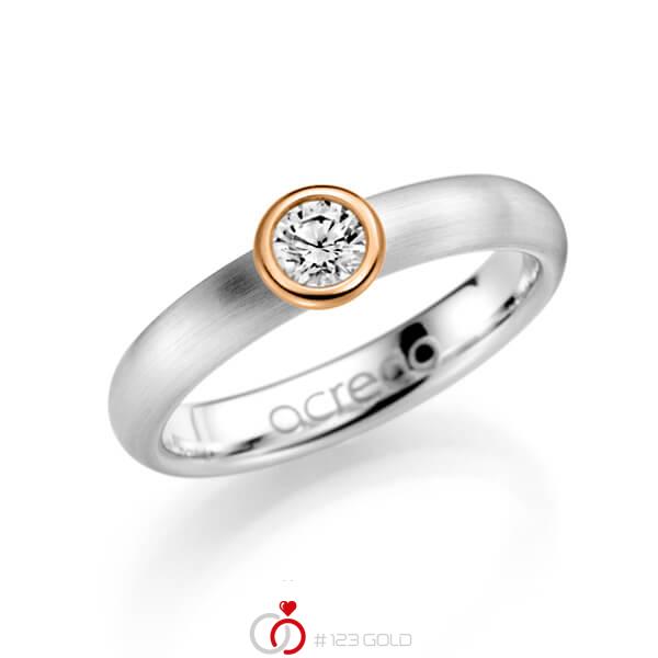 klassischer Trauring/Ehering in Weißgold 585 mit zus. 0,25 ct. Brillant tw, si von acredo - A-1129-4 klassischer Trauring/Ehering in Weißgold 585 mit zus. 0,25 ct. Brillant tw, si von acredo - A-1129-4
