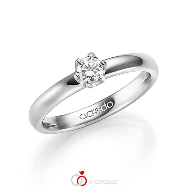 klassischer Trauring/Ehering in Weißgold 585 mit zus. 0,25 ct. Brillant tw, si von acredo - A-1349-1 klassischer Trauring/Ehering in Weißgold 585 mit zus. 0,25 ct. Brillant tw, si von acredo - A-1349-1