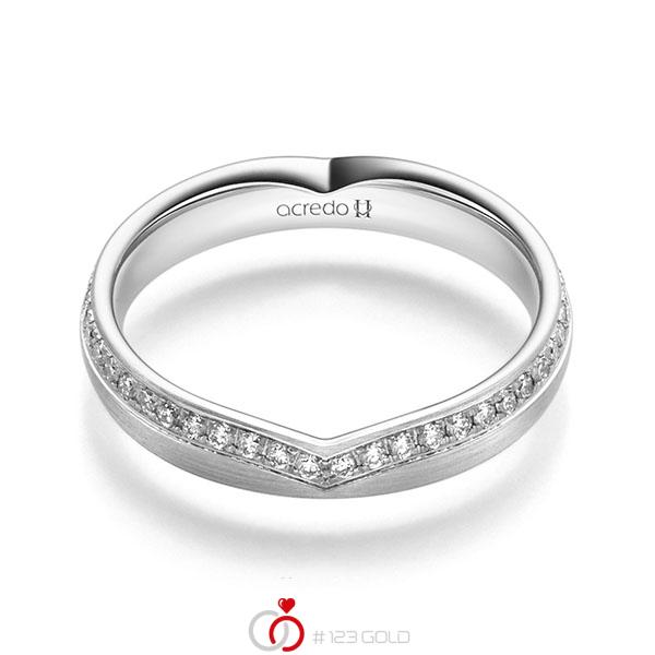 klassischer Trauring/Ehering in Weißgold 585 mit zus. 0,384 ct. Brillant tw, si von acredo - A-2247-6 klassischer Trauring/Ehering in Weißgold 585 mit zus. 0,384 ct. Brillant tw, si von acredo - A-2247-6