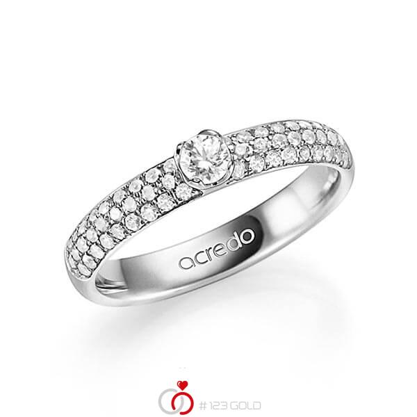 klassischer Trauring/Ehering in Weißgold 585 mit zus. 0,582 ct. Brillant tw, vs tw, si von acredo - A-1324-1 klassischer Trauring/Ehering in Weißgold 585 mit zus. 0,582 ct. Brillant tw, vs tw, si von acredo - A-1324-1