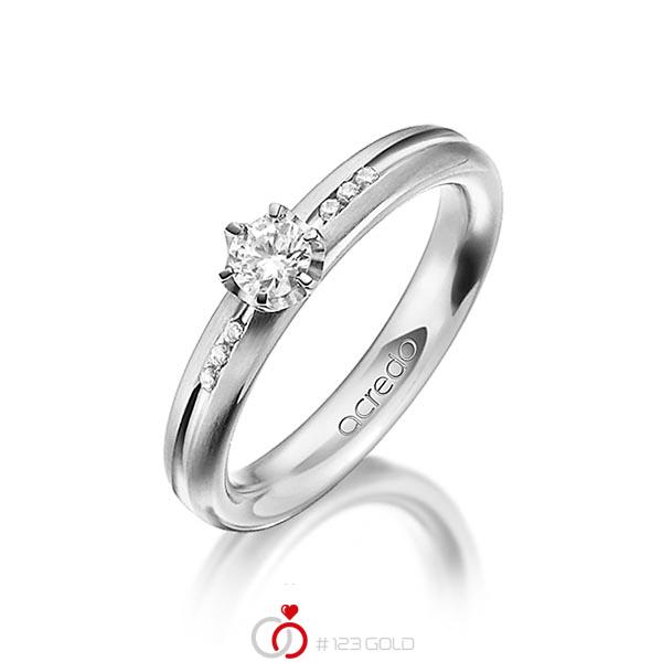 klassischer Trauring/Ehering in Weißgold 750 mit zus. 0,298 ct. Brillant tw, si von acredo - A-1193-22 klassischer Trauring/Ehering in Weißgold 750 mit zus. 0,298 ct. Brillant tw, si von acredo - A-1193-22