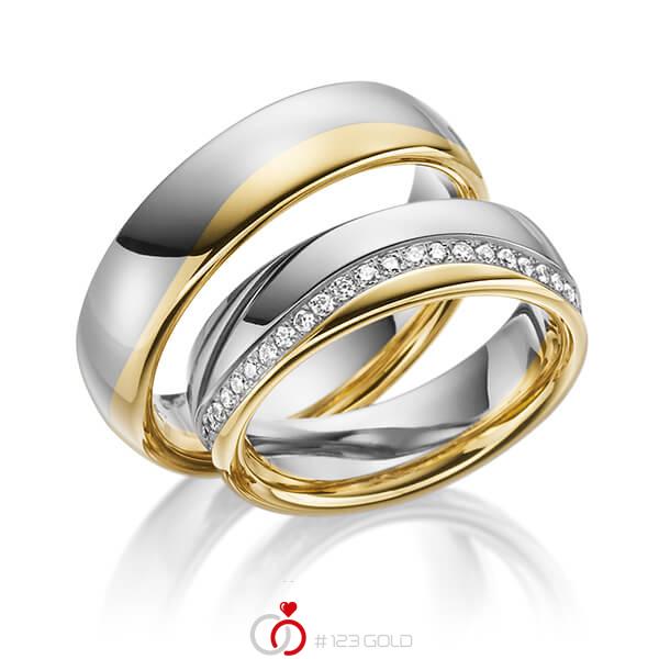 Paar bicolor Trauringe/Eheringe in Gelbgold 585 Graugold 585 mit zus. 0,47 ct. Brillant tw, si von Steinberg - Q-1192-1 Paar bicolor Trauringe/Eheringe in Gelbgold 585 Graugold 585 mit zus. 0,47 ct. Brillant tw, si von Steinberg - Q-1192-1