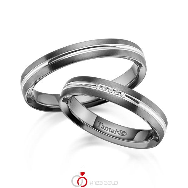 Paar bicolor Trauringe/Eheringe in Innen Tantal 900 , außen Tantal 900 Silber 925 mit zus. 0,025 ct. Brillant tw, si - UQ-1052-1 Paar bicolor Trauringe/Eheringe in Innen Tantal 900 , außen Tantal 900 Silber 925 mit zus. 0,025 ct. Brillant tw, si - UQ-1052-1