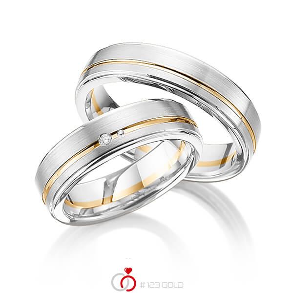 Paar bicolor Trauringe/Eheringe in Weißgold 585 Roségold 585 mit zus. 0,02 ct. Brillant tw, si von 123gold - Y-1312-3 Paar bicolor Trauringe/Eheringe in Weißgold 585 Roségold 585 mit zus. 0,02 ct. Brillant tw, si von 123gold - Y-1312-3