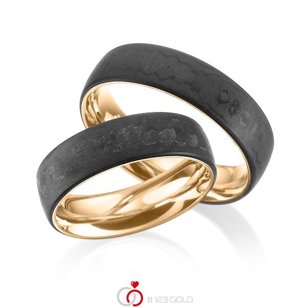 Paar Carbon Trauringe/Eheringe in Roségold 585 Carbon-Einzug von 123gold - Y-1317-4 Paar Carbon Trauringe/Eheringe in Roségold 585 Carbon-Einzug von 123gold - Y-1317-4