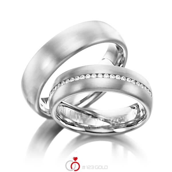 Paar klassische Memoire-Trauringe/Eheringe in Edelstahl vollausgefasst mit zus. 0,392 ct. Brillant tw, si von 123gold - Y-1003-17 Paar klassische Memoire-Trauringe/Eheringe in Edelstahl vollausgefasst mit zus. 0,392 ct. Brillant tw, si von 123gold - Y-1003-17