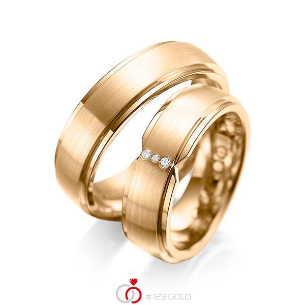 Paar klassische Trauringe/Eheringe in außen Roségold 585 , innen Roségold 585 mit zus. 0,025 ct. Brillant tw, si von acredo - A-1063-9 Paar klassische Trauringe/Eheringe in außen Roségold 585 , innen Roségold 585 mit zus. 0,025 ct. Brillant tw, si von acredo - A-1063-9