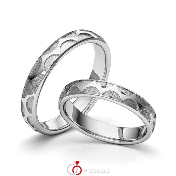 Paar klassische Trauringe/Eheringe in Edelstahl Laser Struktur mit zus. 0,015 ct. Brillant tw, si von 123gold - Y-1401-1 Paar klassische Trauringe/Eheringe in Edelstahl Laser Struktur mit zus. 0,015 ct. Brillant tw, si von 123gold - Y-1401-1