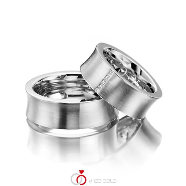 Paar klassische Trauringe/Eheringe in Edelstahl mit zus. 0,06 ct. Brillant tw, si von 123gold - Y-1120-5 Paar klassische Trauringe/Eheringe in Edelstahl mit zus. 0,06 ct. Brillant tw, si von 123gold - Y-1120-5