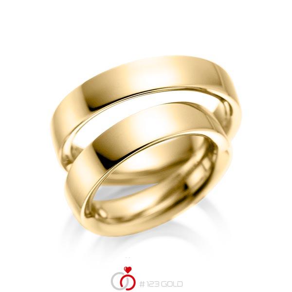 Paar klassische Trauringe/Eheringe in Gelbgold 585 von acredo - A-1078-5 Paar klassische Trauringe/Eheringe in Gelbgold 585 von acredo - A-1078-5