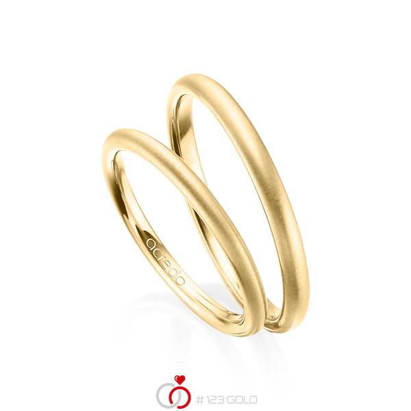 Paar klassische Trauringe/Eheringe in Gelbgold 585 von acredo - A-1375-2 Paar klassische Trauringe/Eheringe in Gelbgold 585 von acredo - A-1375-2