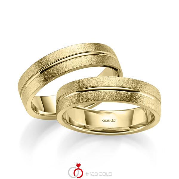Paar klassische Trauringe/Eheringe in Gelbgold 585 von acredo - A-2187-6 Paar klassische Trauringe/Eheringe in Gelbgold 585 von acredo - A-2187-6