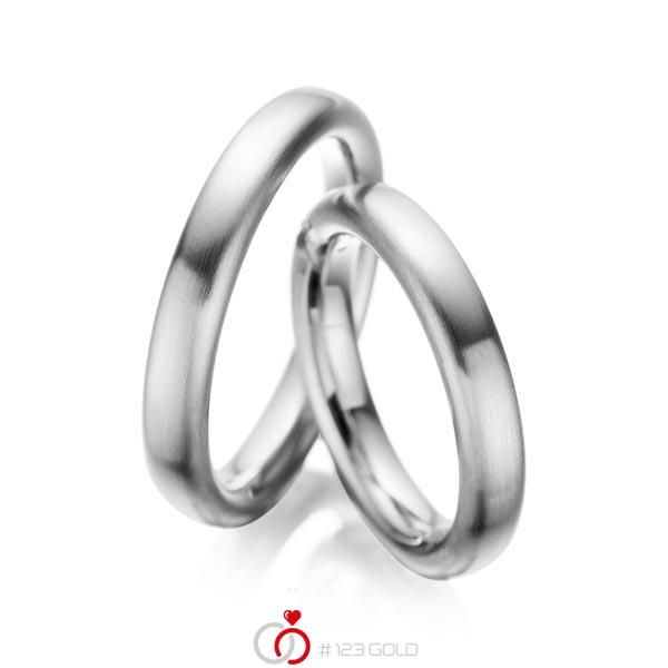 Paar klassische Trauringe/Eheringe in Graugold 585 von acredo - A-1082-4 Paar klassische Trauringe/Eheringe in Graugold 585 von acredo - A-1082-4