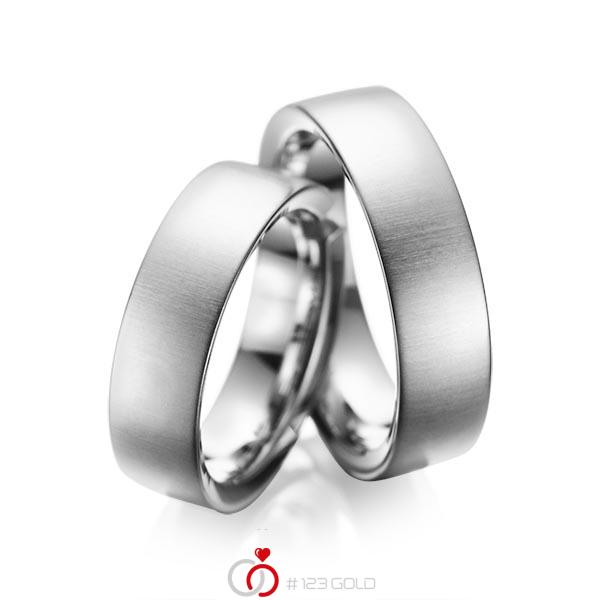 Paar klassische Trauringe/Eheringe in Graugold 585 von acredo - A-1084-4 Paar klassische Trauringe/Eheringe in Graugold 585 von acredo - A-1084-4