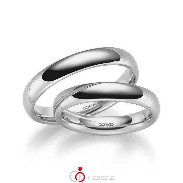 Paar klassische Trauringe/Eheringe in Graugold 585 von acredo - S-1265-3 Paar klassische Trauringe/Eheringe in Graugold 585 von acredo - S-1265-3