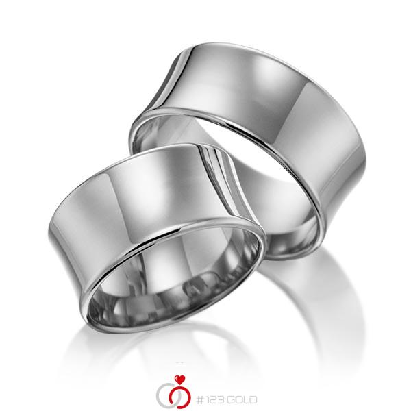 Paar klassische Trauringe/Eheringe in Graugold 585 von Merii - M-1054-5 Paar klassische Trauringe/Eheringe in Graugold 585 von Merii - M-1054-5