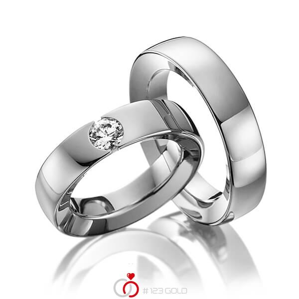 Paar klassische Trauringe/Eheringe in Graugold dunkel 585 mit 0,5 ct. Brillant tw, si von 123gold - Y-1267-3 Paar klassische Trauringe/Eheringe in Graugold dunkel 585 mit 0,5 ct. Brillant tw, si von 123gold - Y-1267-3