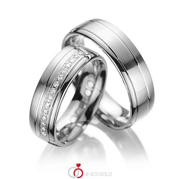 Paar klassische Trauringe/Eheringe in Graugold dunkel 585 mit zus. 0,15 ct. Brillant tw, si von acredo - A-1034-5 Paar klassische Trauringe/Eheringe in Graugold dunkel 585 mit zus. 0,15 ct. Brillant tw, si von acredo - A-1034-5