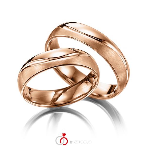 Paar klassische Trauringe/Eheringe in Rotgold 585 - NP-1025-8 Paar klassische Trauringe/Eheringe in Rotgold 585 - NP-1025-8