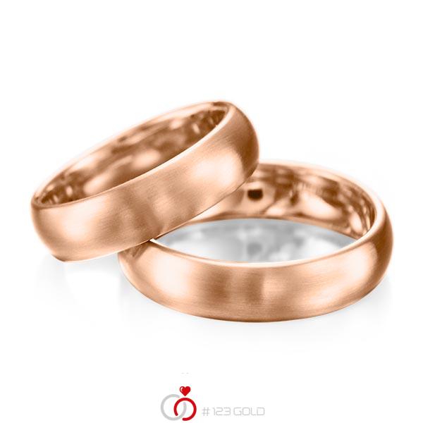 Paar klassische Trauringe/Eheringe in Rotgold 585 von acredo - A-1077-6 Paar klassische Trauringe/Eheringe in Rotgold 585 von acredo - A-1077-6