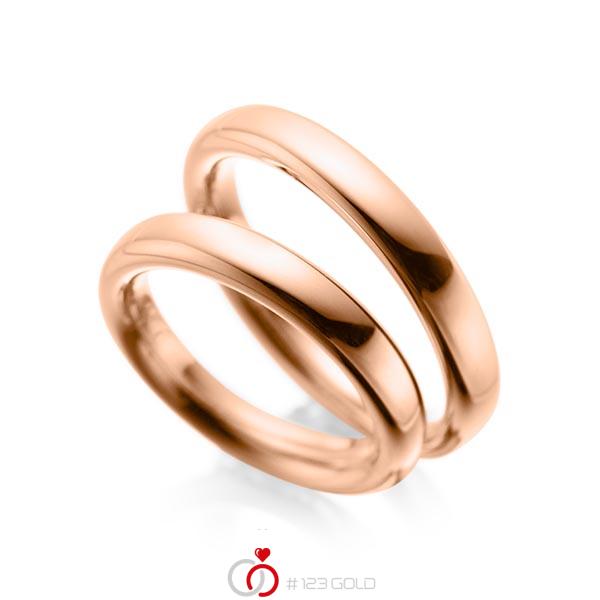 Paar klassische Trauringe/Eheringe in Rotgold 585 von acredo - A-1085-2 Paar klassische Trauringe/Eheringe in Rotgold 585 von acredo - A-1085-2