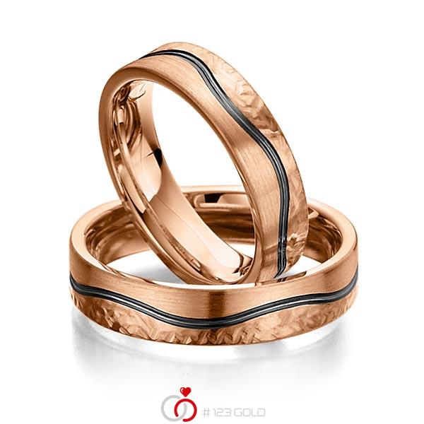 Paar klassische Trauringe/Eheringe in Rotgold 585 von Merii - M-1091-3 Paar klassische Trauringe/Eheringe in Rotgold 585 von Merii - M-1091-3