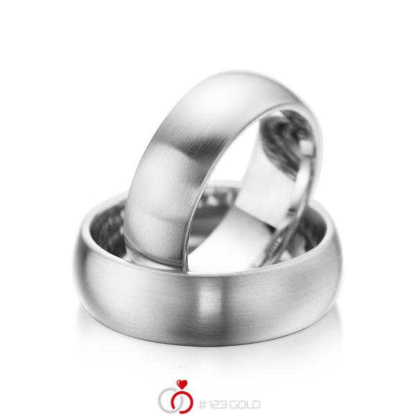 Paar klassische Trauringe/Eheringe in Weißgold 585 von acredo - A-1076-2 Paar klassische Trauringe/Eheringe in Weißgold 585 von acredo - A-1076-2