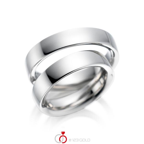 Paar klassische Trauringe/Eheringe in Weissgold 585 von acredo - A-1078-1 Paar klassische Trauringe/Eheringe in Weissgold 585 von acredo - A-1078-1
