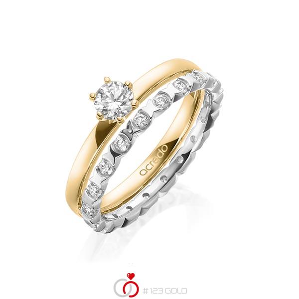 Ring-Set in Gelbgold 585 mit 0,3 ct. + zus. 0,4 ct. Brillant tw, vs von acredo - A-1997-5 Ring-Set in Gelbgold 585 mit 0,3 ct. + zus. 0,4 ct. Brillant tw, vs von acredo - A-1997-5