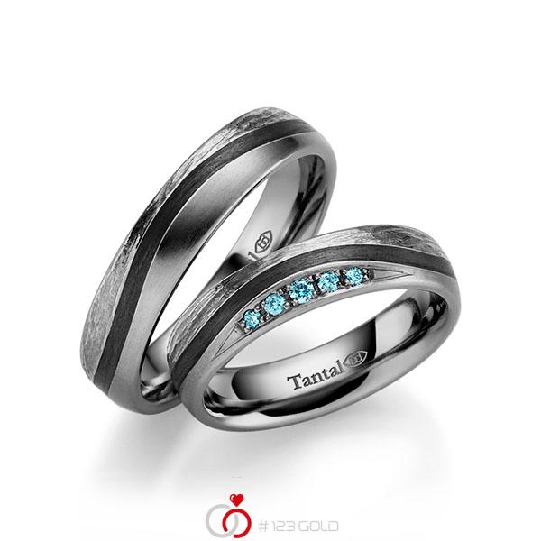 Set Carbon trouwringen in Tantalum met in totaal 0,07 ct. Briljant iceblue - UQ-1075-1 Set Carbon trouwringen in Tantalum met in totaal 0,07 ct. Briljant iceblue - UQ-1075-1