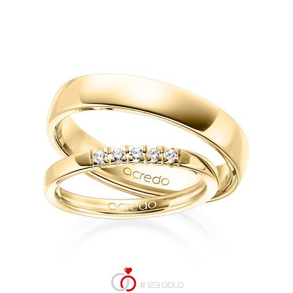 Set in Gelbgold 585 mit zus. 0,1 ct. Brillant tw, vs von acredo - A-1313-2 Set in Gelbgold 585 mit zus. 0,1 ct. Brillant tw, vs von acredo - A-1313-2