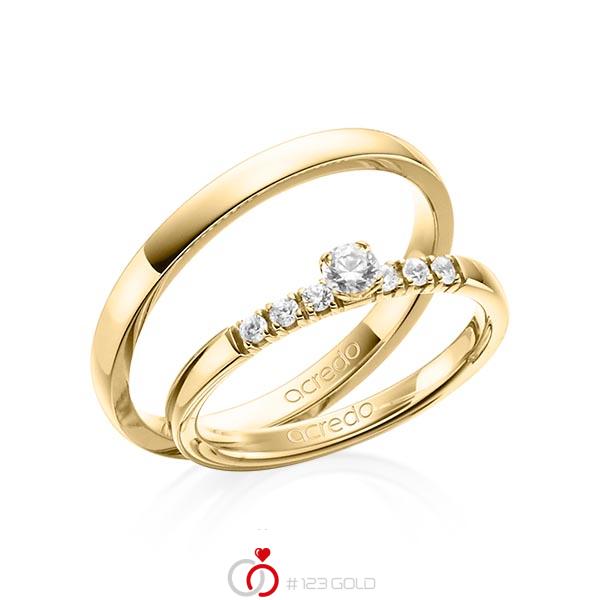 Set in Gelbgold 585 mit zus. 0,27 ct. Brillant tw, si von acredo - A-1383-3 Set in Gelbgold 585 mit zus. 0,27 ct. Brillant tw, si von acredo - A-1383-3