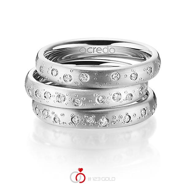 Set in Platin 950 mit zus. 0,663 ct. Brillant tw, si von acredo - A-1447-13 Set in Platin 950 mit zus. 0,663 ct. Brillant tw, si von acredo - A-1447-13