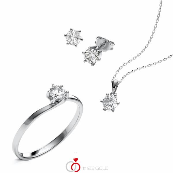 Set in Platin 950 mit zus. 1 ct. Brillant tw, vs - BD-1107-2 Set in Platin 950 mit zus. 1 ct. Brillant tw, vs - BD-1107-2