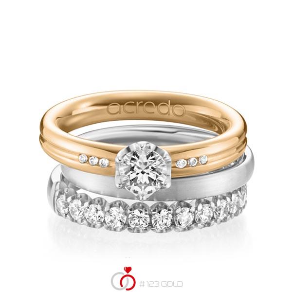 Set in Roségold 585 mit 0,5 ct. + zus. 0,748 ct. Brillant tw, si tw, vs von acredo - A-1235-1 Set in Roségold 585 mit 0,5 ct. + zus. 0,748 ct. Brillant tw, si tw, vs von acredo - A-1235-1