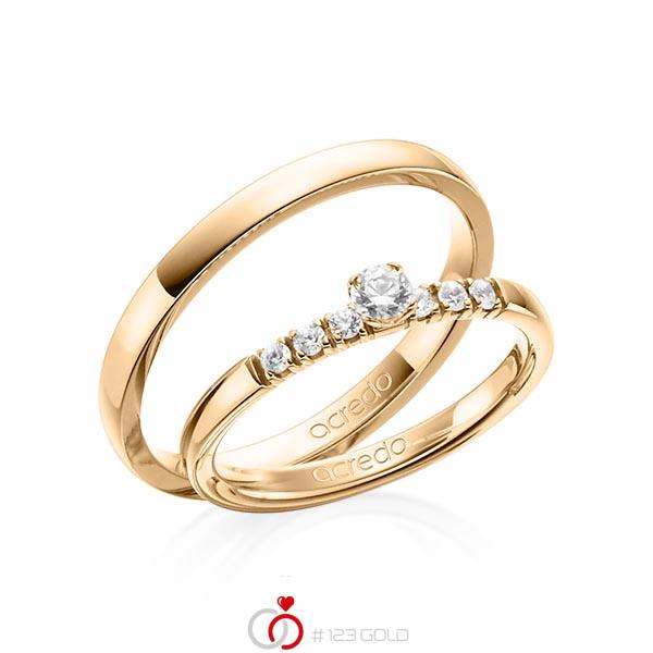 Set in Roségold 585 mit zus. 0,27 ct. Brillant tw, si von acredo - A-1383-4 Set in Roségold 585 mit zus. 0,27 ct. Brillant tw, si von acredo - A-1383-4