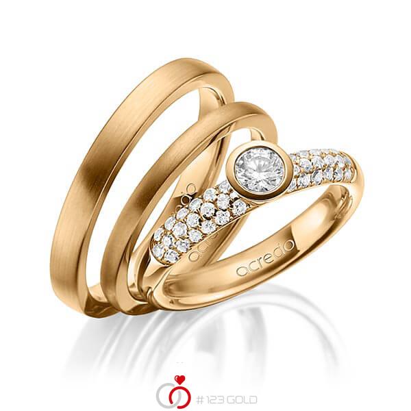 Set in Roségold 585 mit zus. 0,61 ct. Brillant tw, si tw, vs von acredo - A-1424-7 Set in Roségold 585 mit zus. 0,61 ct. Brillant tw, si tw, vs von acredo - A-1424-7