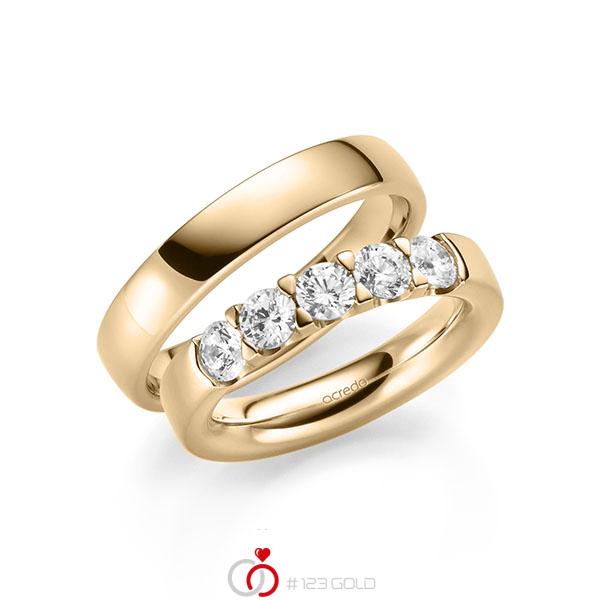 Set in Roségold 585 mit zus. 1,25 ct. Brillant tw, si von acredo - A-2116-4 Set in Roségold 585 mit zus. 1,25 ct. Brillant tw, si von acredo - A-2116-4