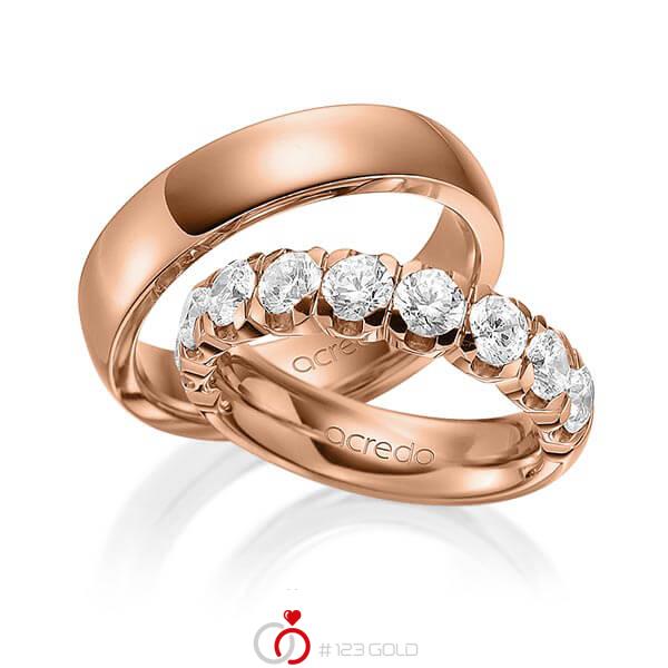 Set in Rotgold 585 halbausgefasst mit zus. 1,8 ct. Brillant tw, vs von acredo - A-1589-4 Set in Rotgold 585 halbausgefasst mit zus. 1,8 ct. Brillant tw, vs von acredo - A-1589-4