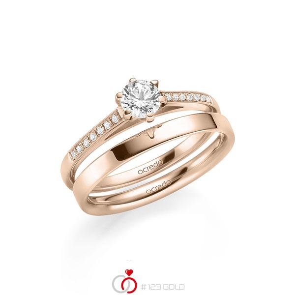Set in Rotgold 585 mit 0,4 ct. + zus. 0,07 ct. Brillant tw, si von acredo - A-2153-3 Set in Rotgold 585 mit 0,4 ct. + zus. 0,07 ct. Brillant tw, si von acredo - A-2153-3