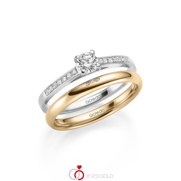 Set in Weißgold 585 mit 0,3 ct. + zus. 0,07 ct. Brillant tw, si von acredo - A-2152-7 Set in Weißgold 585 mit 0,3 ct. + zus. 0,07 ct. Brillant tw, si von acredo - A-2152-7