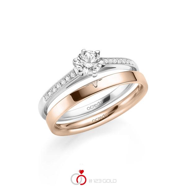 Set in Weißgold 585 mit 0,4 ct. + zus. 0,07 ct. Brillant tw, si von acredo - A-2153-6 Set in Weißgold 585 mit 0,4 ct. + zus. 0,07 ct. Brillant tw, si von acredo - A-2153-6